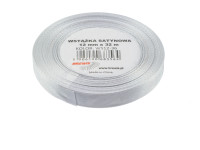 Wstążka satynowa 12mmx32m srebrna Brewis